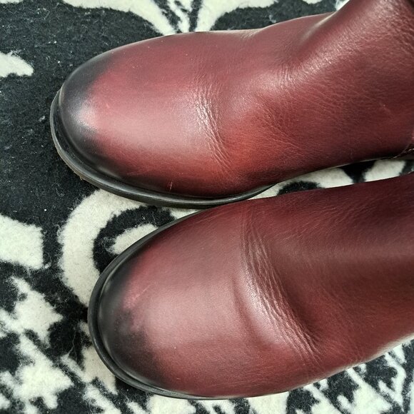 Pikolonis Burgundy Leather Women's Brown Cap Toe Lace Up Zipper Side EUR40/ US-9 - Picture 13 of 14